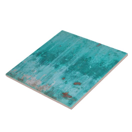 Verwitterte Türkis-Betonmauerbeschaffenheit Fliese (Seite)