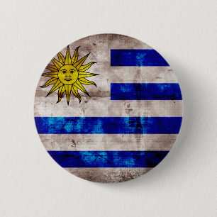 Verwitterte Uruguay-Flagge Button