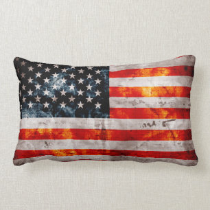 Verwitterte Vintage-amerikanische Flagge Lendenkissen