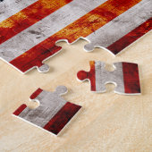 Verwitterte Vintage amerikanische Flagge Puzzle (Seite)