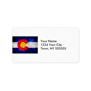 Verwitterte Vintage Colorado-Staats-Flagge Adressaufkleber