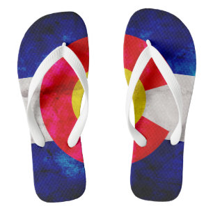 Verwitterte Vintage Colorado-Staats-Flagge Badesandalen