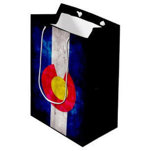 Verwitterte Vintage Colorado-Staats-Flagge Mittlere Geschenktüte