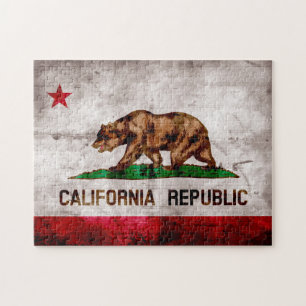 Verwitterte Vintage-Flagge des US-Bundesstaates Ka Puzzle