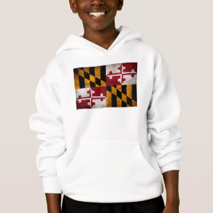 Verwitterte Vintage-Flagge des US-Bundesstaates Ma Hoodie