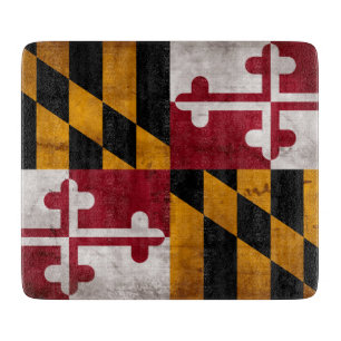 Verwitterte Vintage-Flagge des US-Bundesstaates Ma Schneidebrett