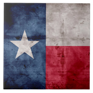 Verwitterte Vintage-Flagge des US-Bundesstaates Te Fliese