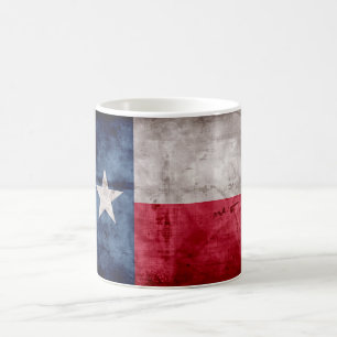 Verwitterte Vintage-Flagge des US-Bundesstaates Te Kaffeetasse