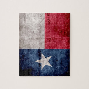 Verwitterte Vintage-Flagge des US-Bundesstaates Te Puzzle