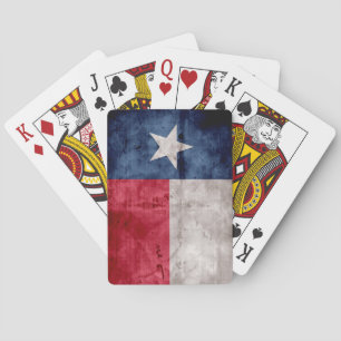 Verwitterte Vintage-Flagge des US-Bundesstaates Te Spielkarten