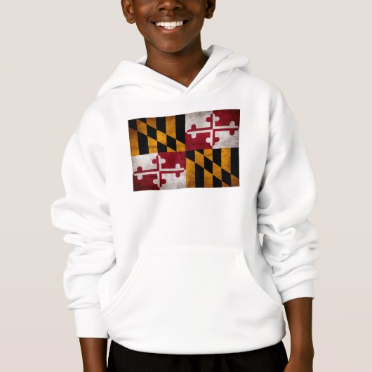 Verwitterte Vintage Maryland-Staats-Flagge Hoodie (Vorderseite)