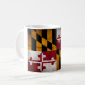Verwitterte Vintage Maryland-Staats-Flagge Kaffeetasse (Vorderseite Links)