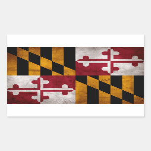 Verwitterte Vintage Maryland-Staats-Flagge Rechteckiger Aufkleber