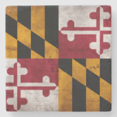 Verwitterte Vintage Maryland-Staats-Flagge Steinuntersetzer (Vorderseite)