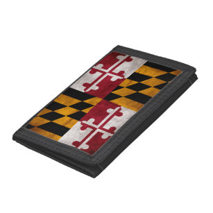 Verwitterte Vintage Maryland-Staats-Flagge Trifold Geldbörse