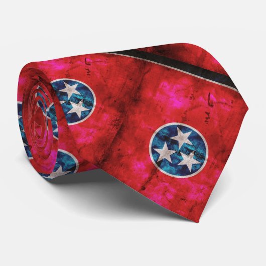 Verwitterte Vintage Tennessee-Staats-Flagge Krawatte (Gerollt)