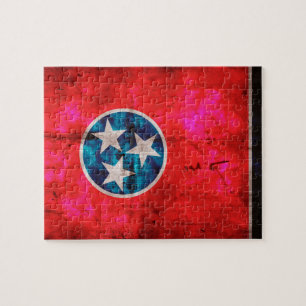 Verwitterte Vintage Tennessee-Staats-Flagge Puzzle