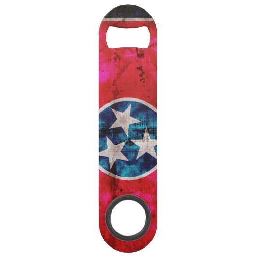 Verwitterte Vintage Tennessee-Staats-Flagge Speedflaschenöffner (Vorderseite)