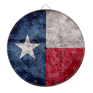 Verwitterte Vintage Texas-Staats-Flagge Dartscheibe