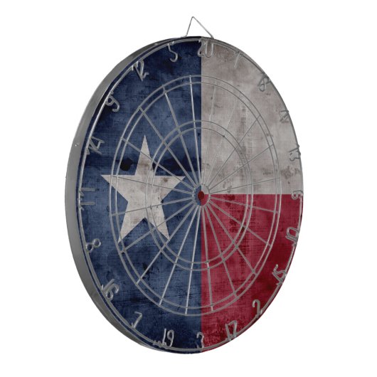Verwitterte Vintage Texas-Staats-Flagge Dartscheibe (Vorderseite Links)