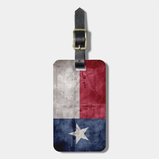 Verwitterte Vintage Texas-Staats-Flagge Gepäckanhänger (Vorderseite vertikal)