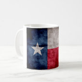 Verwitterte Vintage Texas-Staats-Flagge Kaffeetasse (Vorderseite Links)