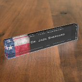 Verwitterte Vintage Texas-Staats-Flagge Namensplakette (Seite)