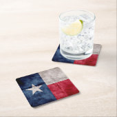 Verwitterte Vintage Texas-Staats-Flagge Rechteckiger Pappuntersetzer (Vor Ort)