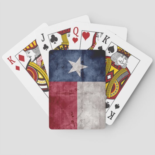 Verwitterte Vintage Texas-Staats-Flagge Spielkarten (Rückseite)
