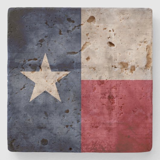 Verwitterte Vintage Texas-Staats-Flagge Steinuntersetzer (Vorderseite)