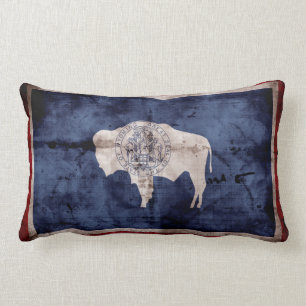 Verwitterte Wyoming-Flagge Lendenkissen