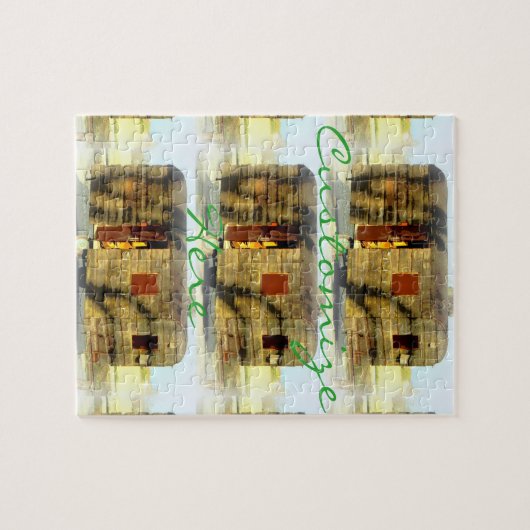 Verwitterter hölzerner Sinti und Romawohnwagen Puzzle (Horizontal)