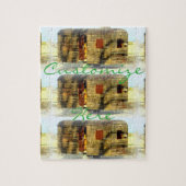 Verwitterter hölzerner Sinti und Romawohnwagen Puzzle (Vertikal)