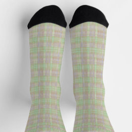 Verwitterter Neutraler Salbei-Karo Socken