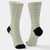 Verwitterter Neutraler Salbei-Karo Socken (Gewinkelt)