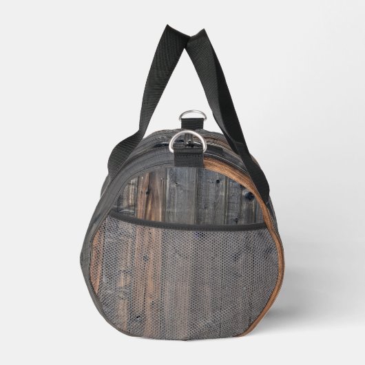 Verwitterter Redwood Fence Closeup Foto Image Prin Duffle Bag (Rechts)