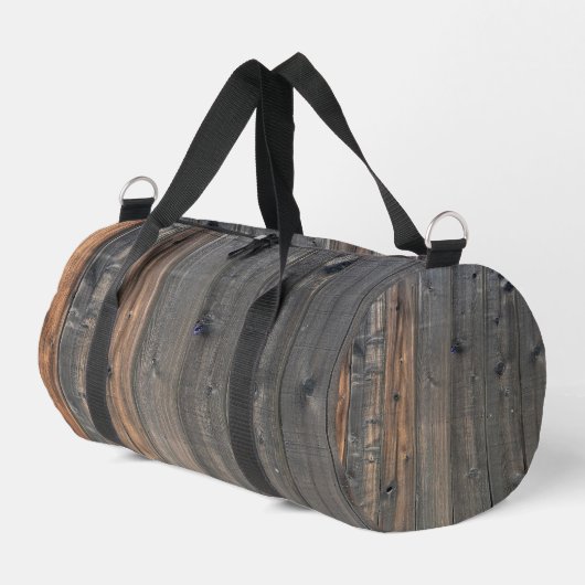 Verwitterter Redwood Fence Closeup Foto Image Prin Duffle Bag (Linke Seite)