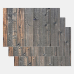 Verwitterter Redwood Fence Closeup Foto Image Prin Geschenkpapier Set