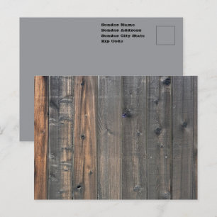 Verwitterter Redwood Fence Closeup Foto Image Prin Postkarte