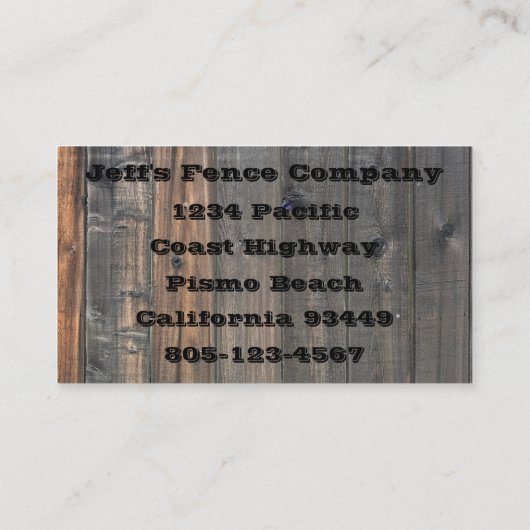 Verwitterter Redwood Fence Closeup Foto Image Prin Visitenkarte (Rückseite)
