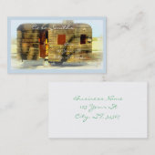 Verwitterter Sinti und Romawohnwagen Thunder_Cove Visitenkarte (Vorne/Hinten)