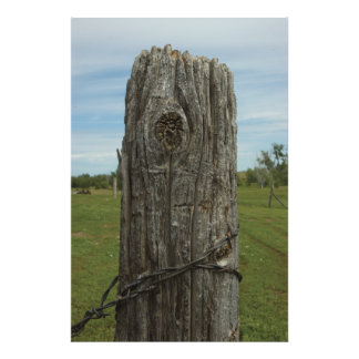 Verwitterter Sod Zuhause Fence Post - Wild Places Fotodruck