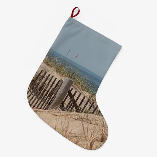 Verwitterter Strandzaun in der Sanddüne auf Cape Großer Weihnachtsstrumpf (Vorderansicht (hängend))