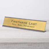 Verwittertes antikes Messing Gold + Blk Custom Doo Schreibtischnamensplakette (Vorderseite )