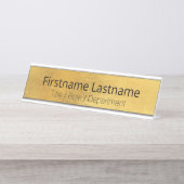 Verwittertes antikes Messinggold + Blk Custom Door Schreibtischnamensplakette (Vorderseite )