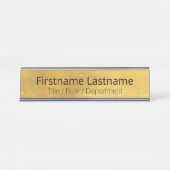 Verwittertes antikes Messinggold + Blk Custom Door Schreibtischnamensplakette (Vorderseite )