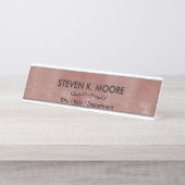 Verwittertes antikes Messinggold + Blk Custom Schreibtischnamensplakette (Vorderseite )