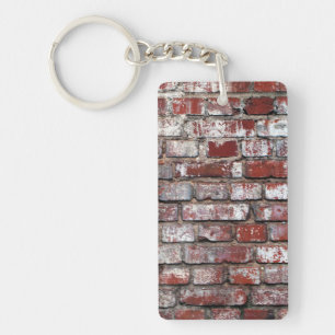 Verwittertes Backsteinmauer-Muster Schlüsselanhänger