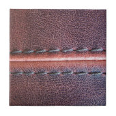 verwittertes Braun genähtes Leder des Westerns Fliese (Vorderseite)