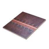 verwittertes Braun genähtes Leder des Westerns Fliese (Seite)